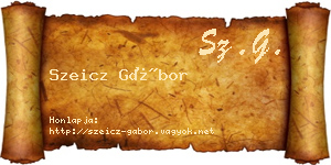 Szeicz Gábor névjegykártya